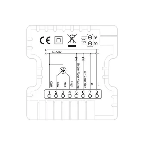 EB-001WAS Air Source Heat Pump Thermostat Wiring Diagram