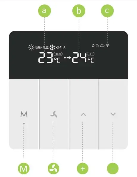 EB-001WAS Thermostat Display Screen Icon Guide