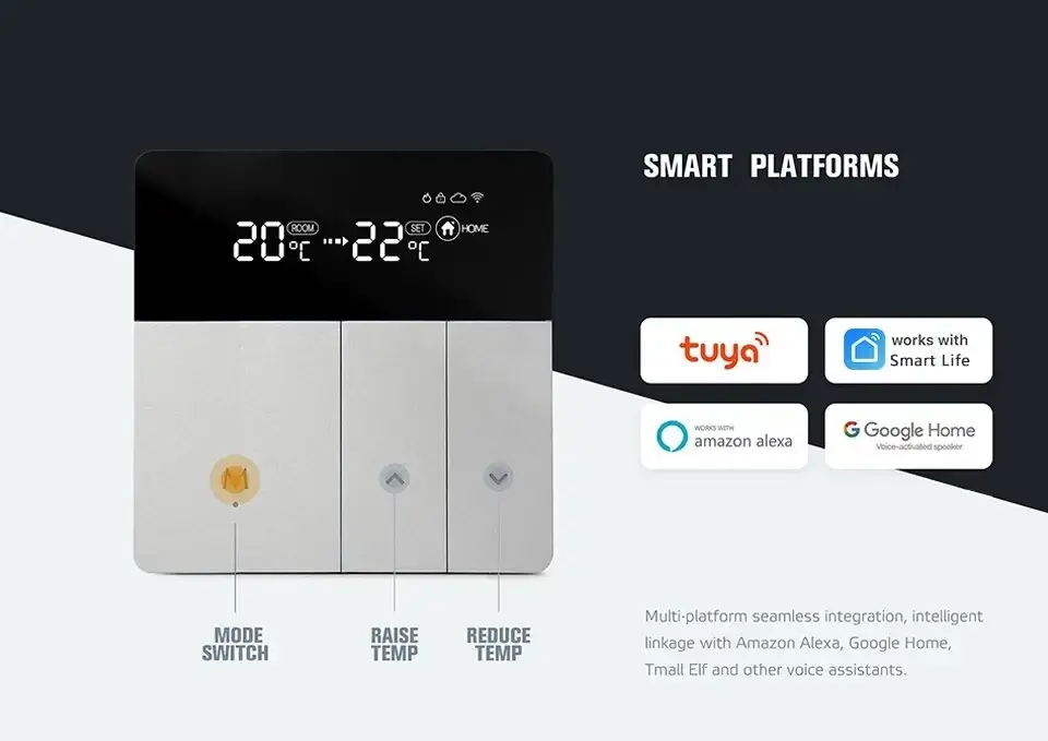 WiFi Smart Thermostat Works With Google Home and Alexa Speaker