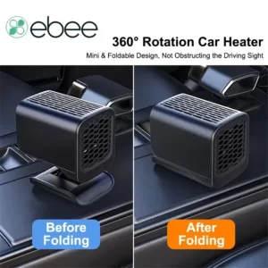 eBee Foldable 360° Rotation Defrosting Car Heater