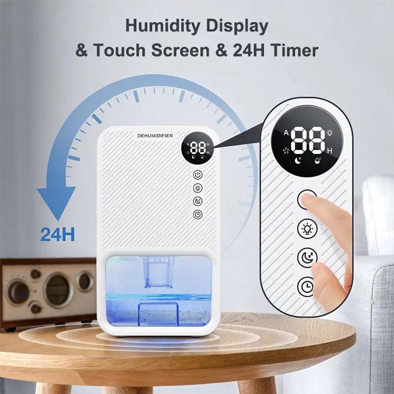 eBee 24 Hours Timer Air Dehumidifier With Humidity Display and Touchable Screen