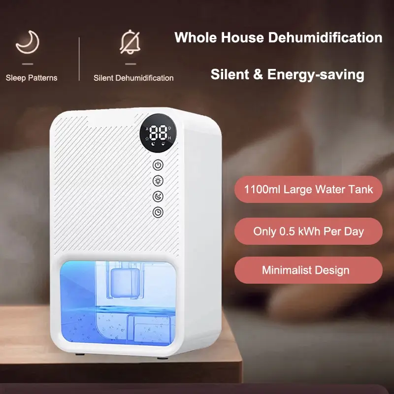 eBee Energy Saving Whole House Dehumidifier With 1100ml Large Water Tank