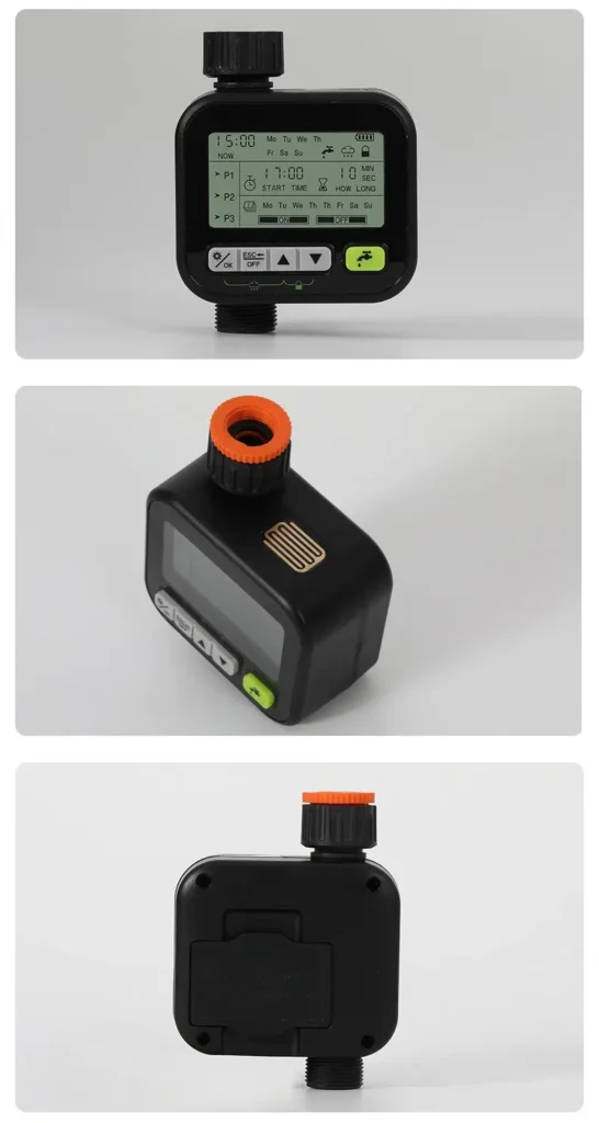 Three Views of eBee Automatic Garden Watering Timer