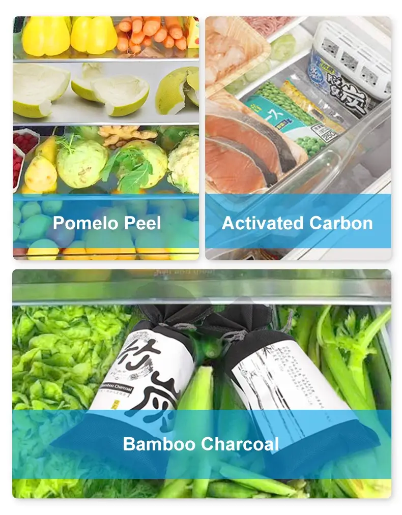 Using Pomelo Peel Activated Carbon Bamboo Charcoal to Remove Odors From the Refrigerator