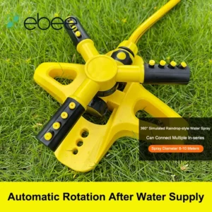 eBee 360 Degree Automatic Rotating Plastic Sprinkler Nozzle for Water Spray and Garden Lawn Irrigation